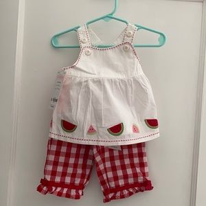 3-6 *vintage* Gymboree watermelon swing top and gingham pants set new old stock